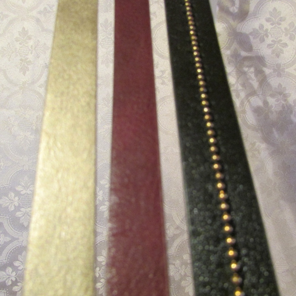 NEW 3 Skinny Belts Black, Plum, Gold